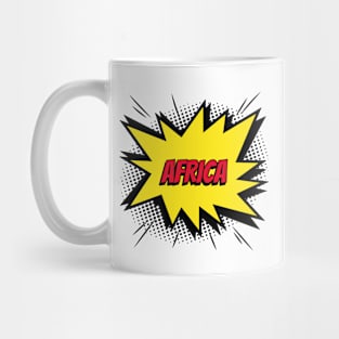 Africa comic kapow style artwork Mug